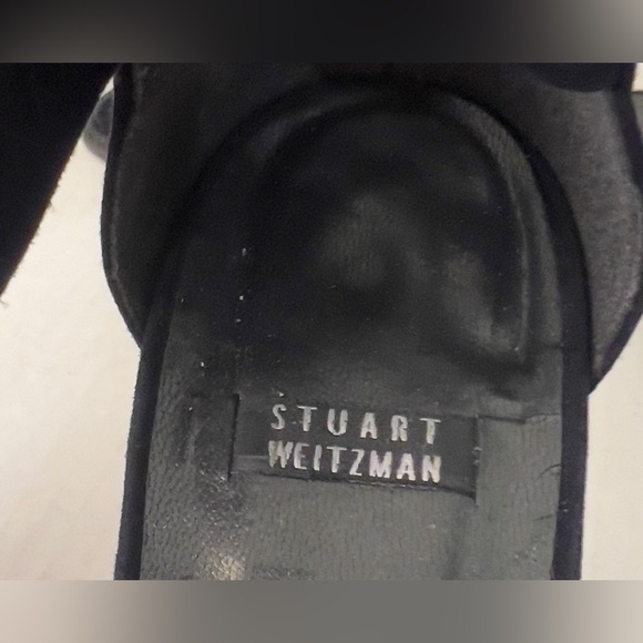 Stuart Weitzman black open toe leather sandals with ankle strap size 9AA - Picture 6 of 12
